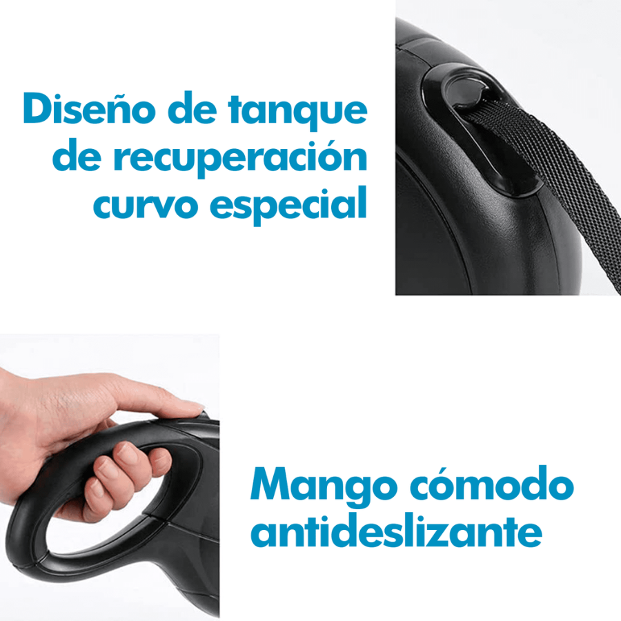Edipets correa extensible con sistema de frenado negra para perros, , large Imagen numero 3